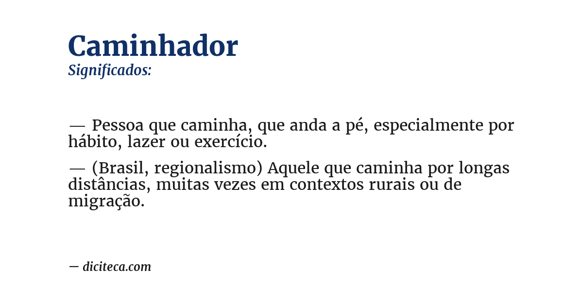 Significado de caminhador