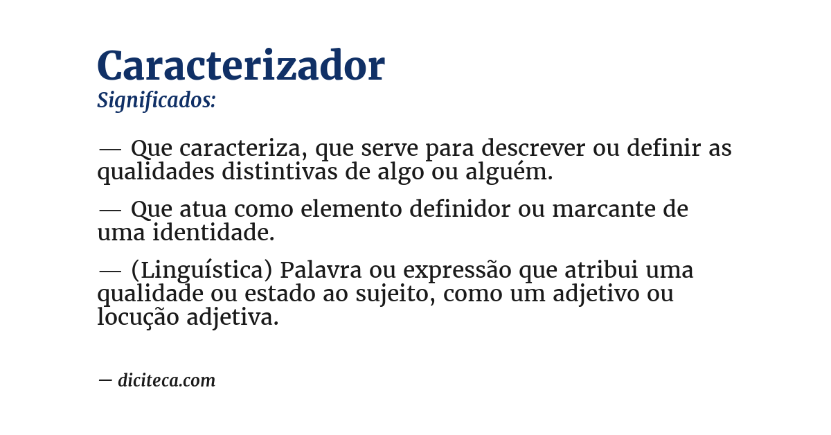 Significado de caracterizador