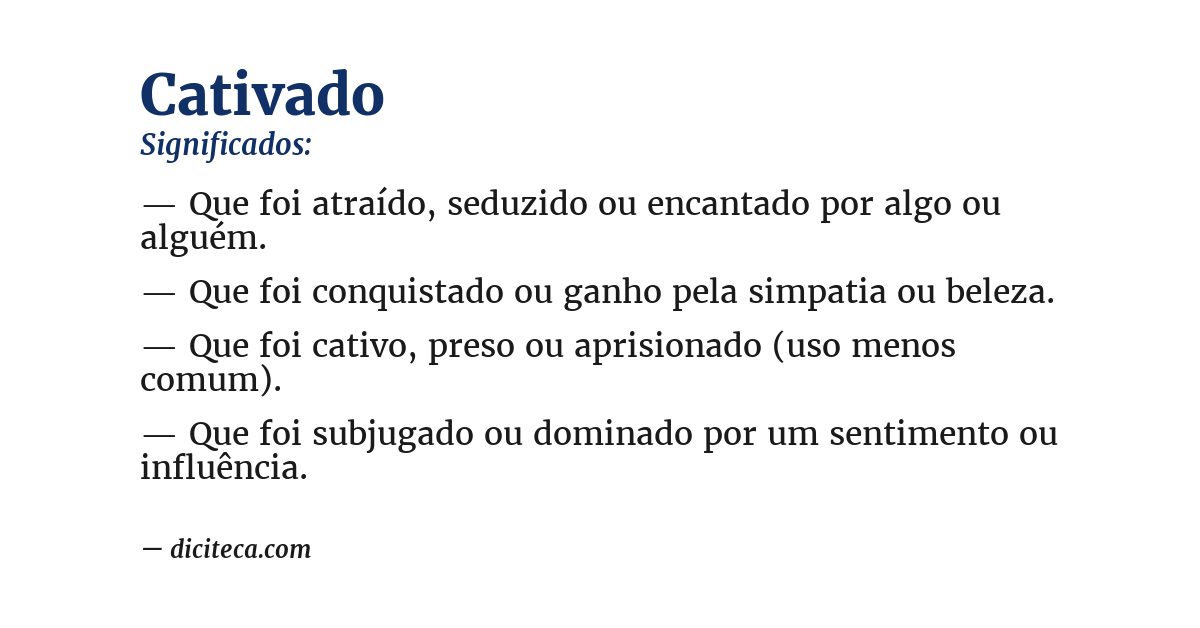 Significado de cativado