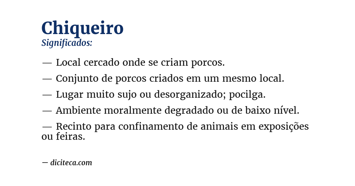 Significado de chiqueiro