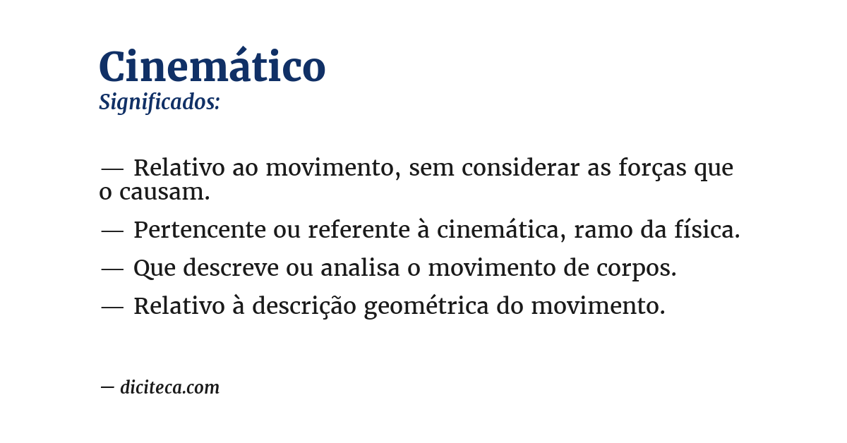 Significado de cinemático