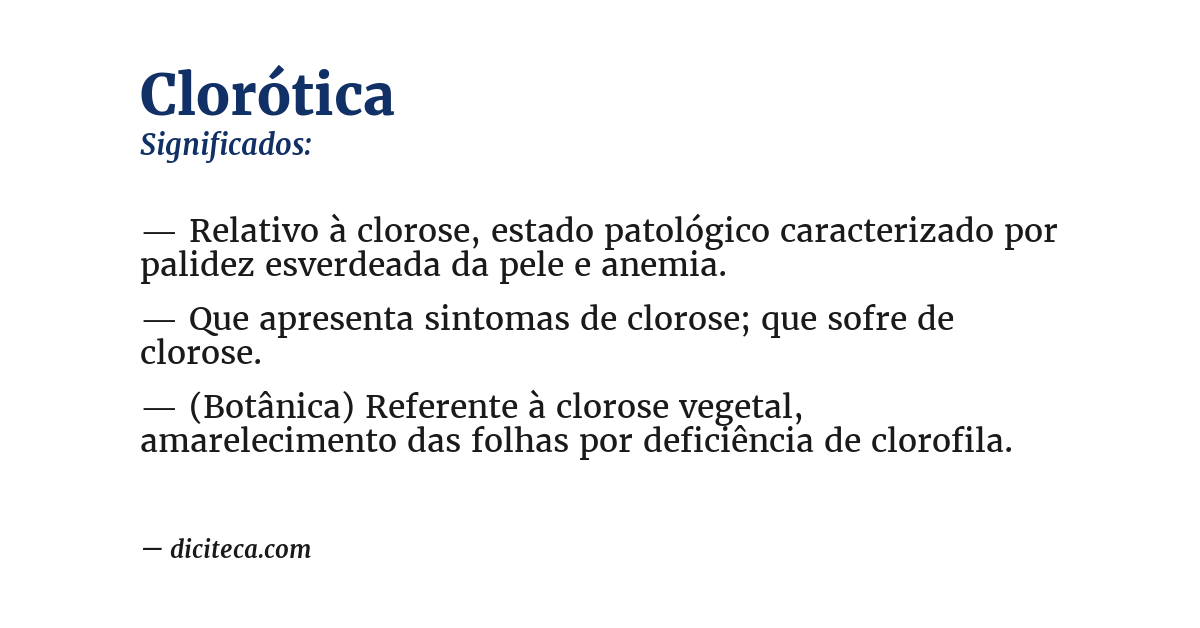 Significado de clorótica