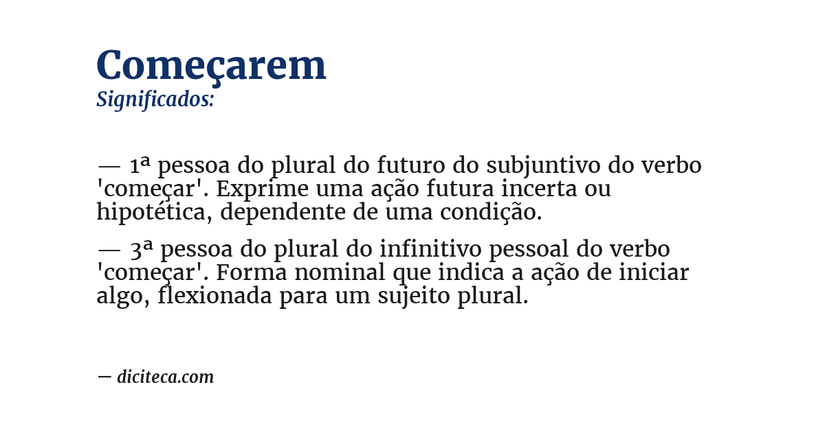 Significado de começarem