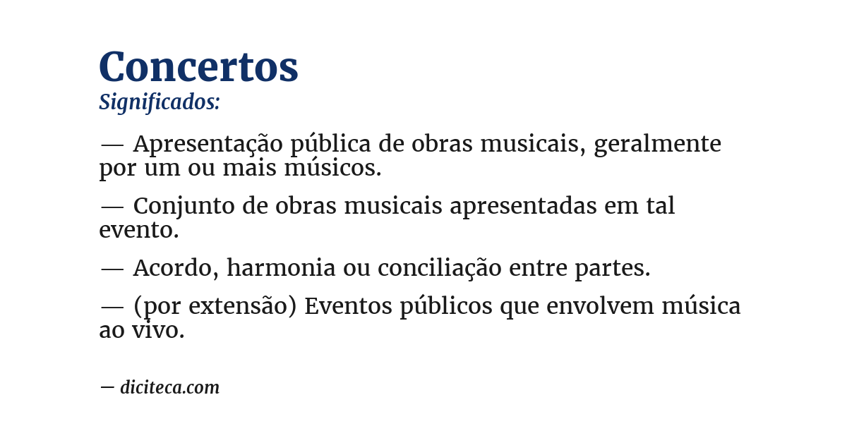 Significado de concertos