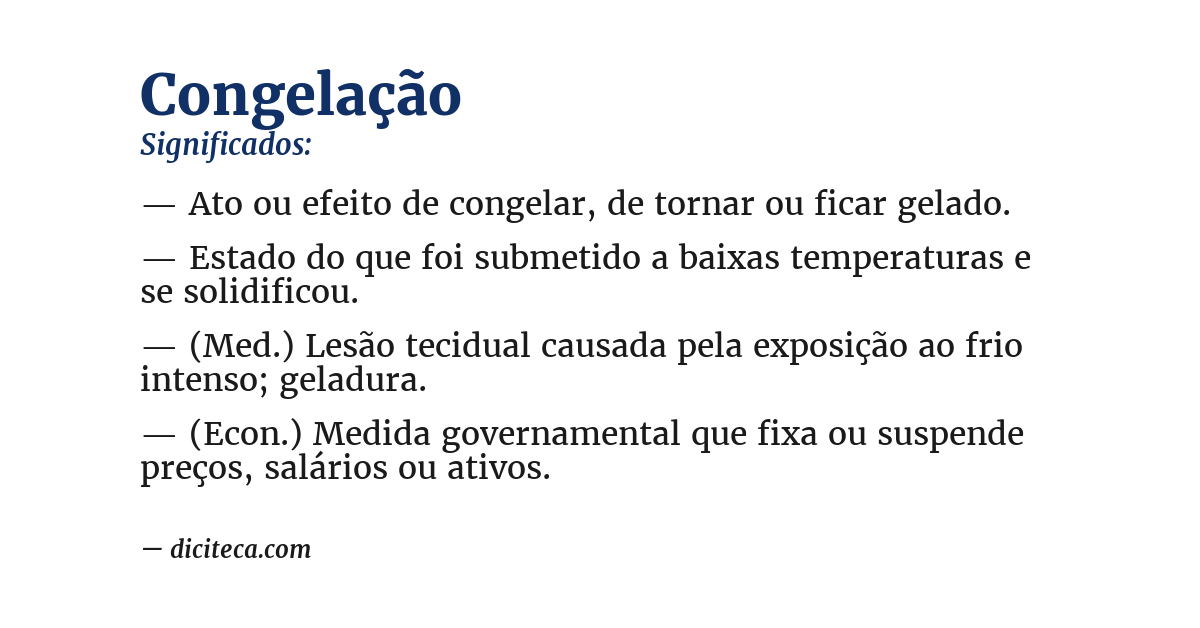 Significado de congelação
