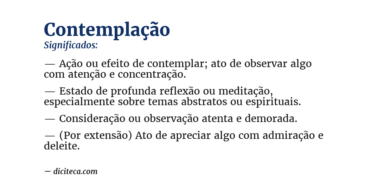 Significado de contemplação