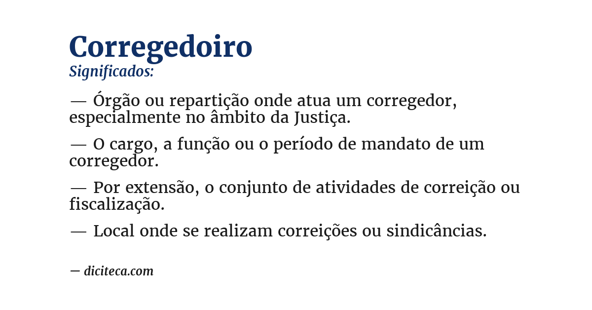 Significado de corregedoiro