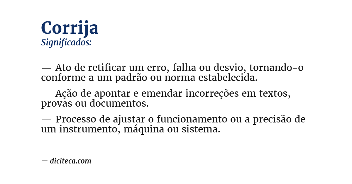 Significado de corrija