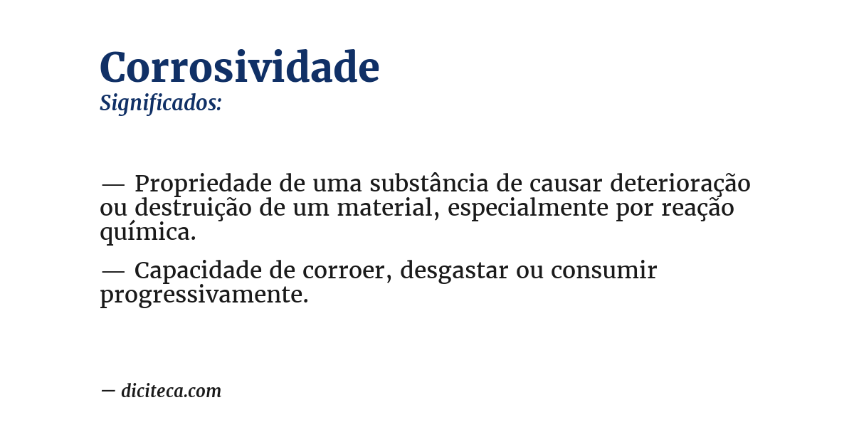 Significado de corrosividade