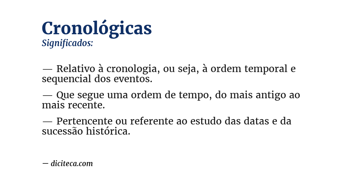 Significado de cronológicas