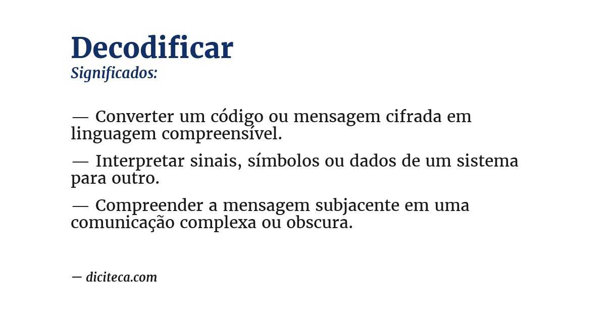 Significado de decodificar