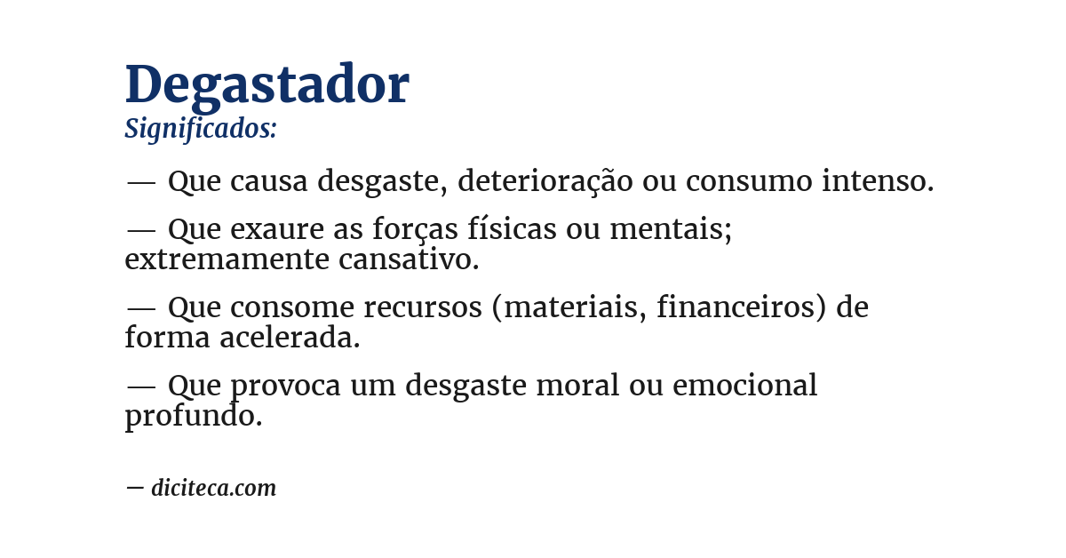 Significado de degastador