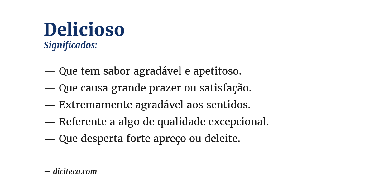 Significado de delicioso