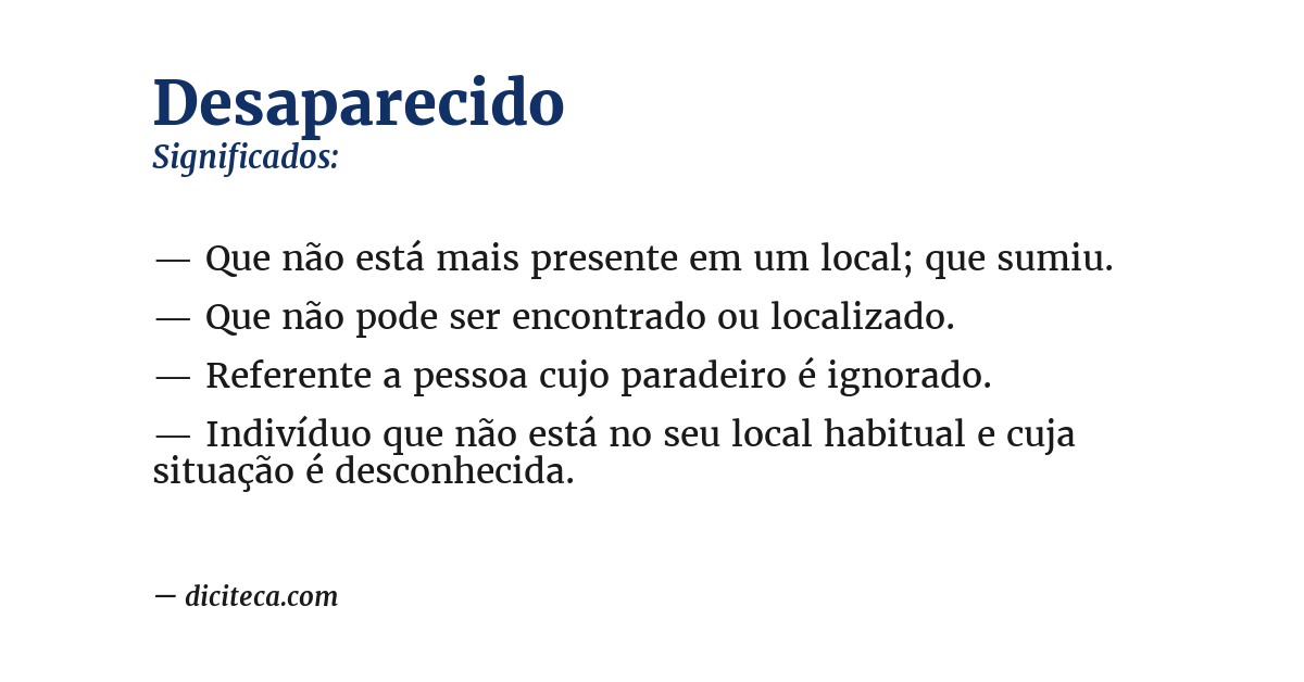 Significado de desaparecido
