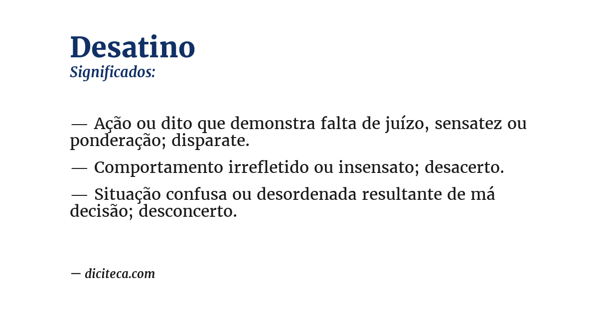 Significado de desatino