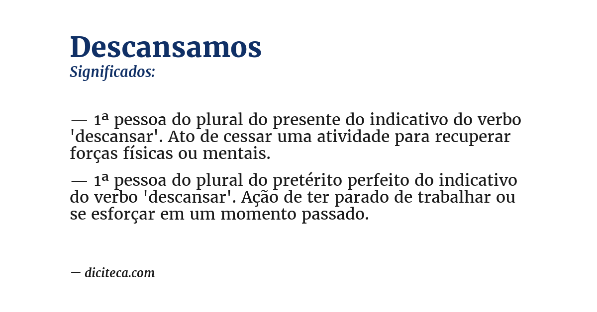 Significado de descansamos