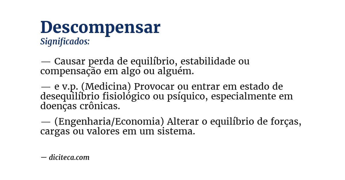 Significado de descompensar