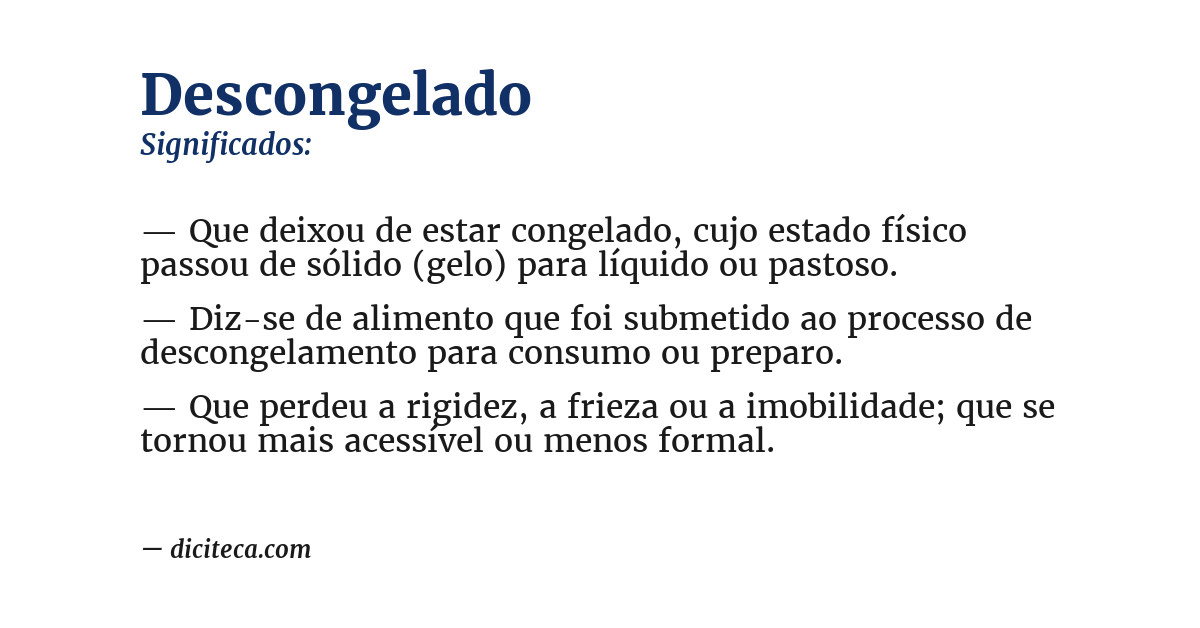 Significado de descongelado