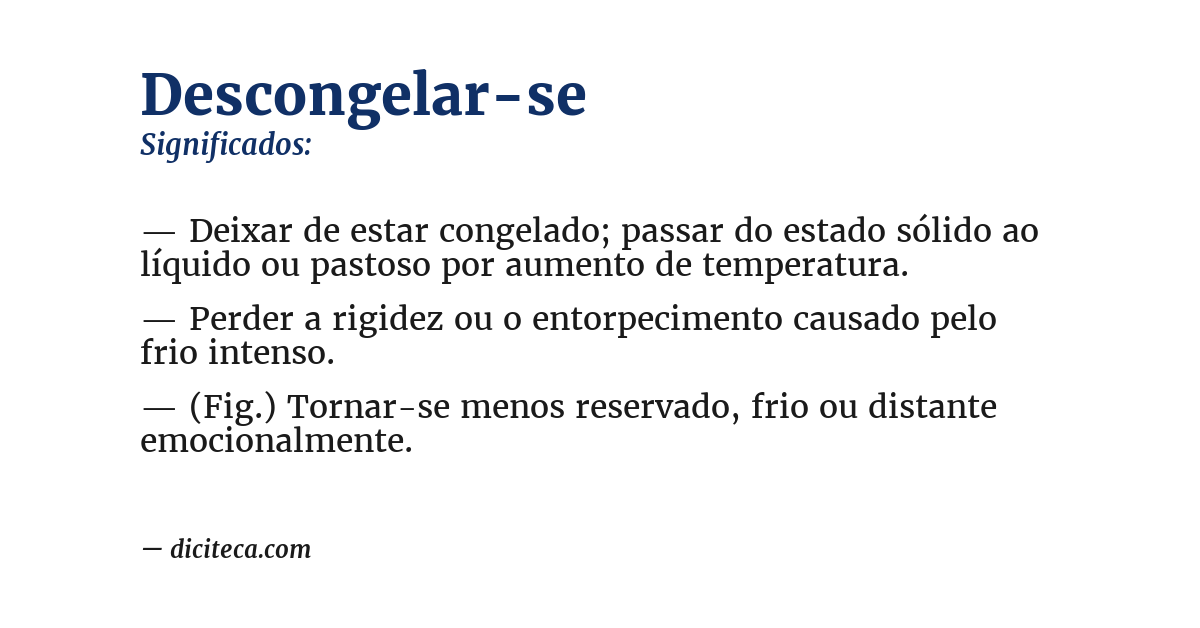 Significado de descongelar-se