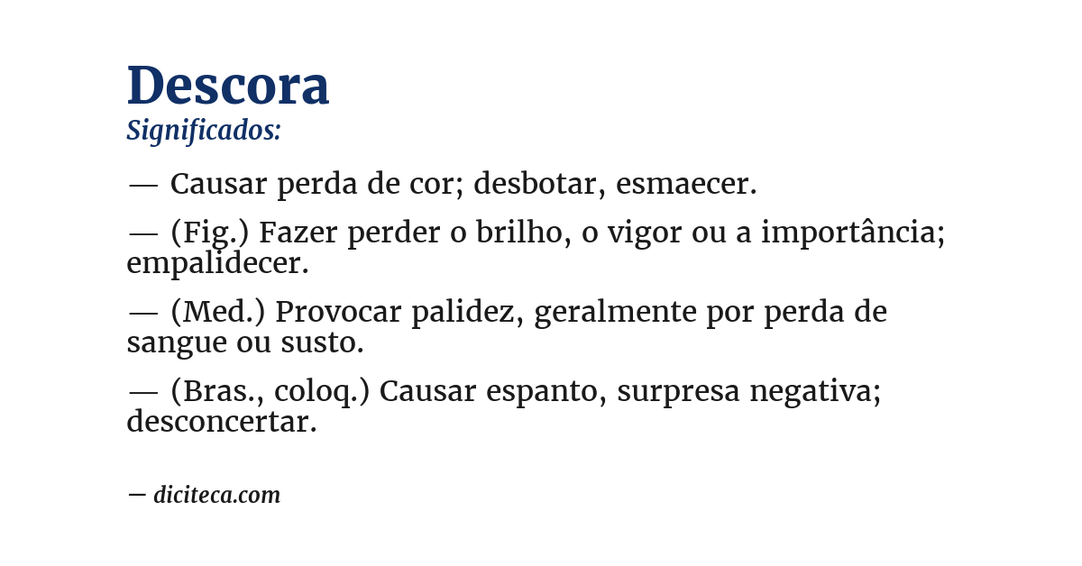 Significado de descora