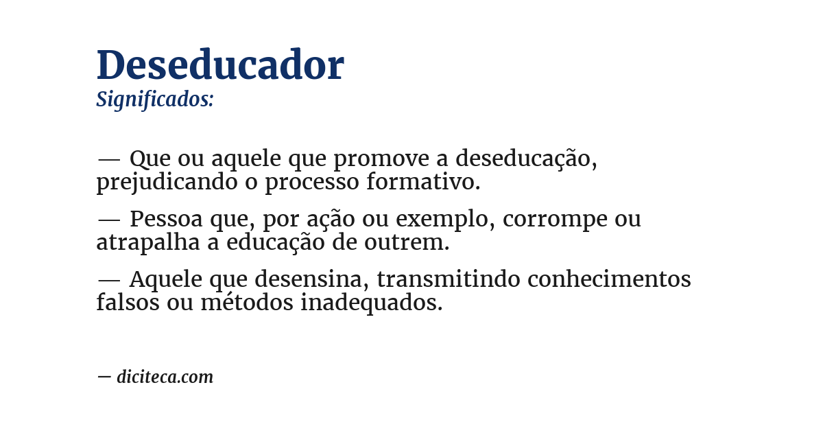 Significado de deseducador