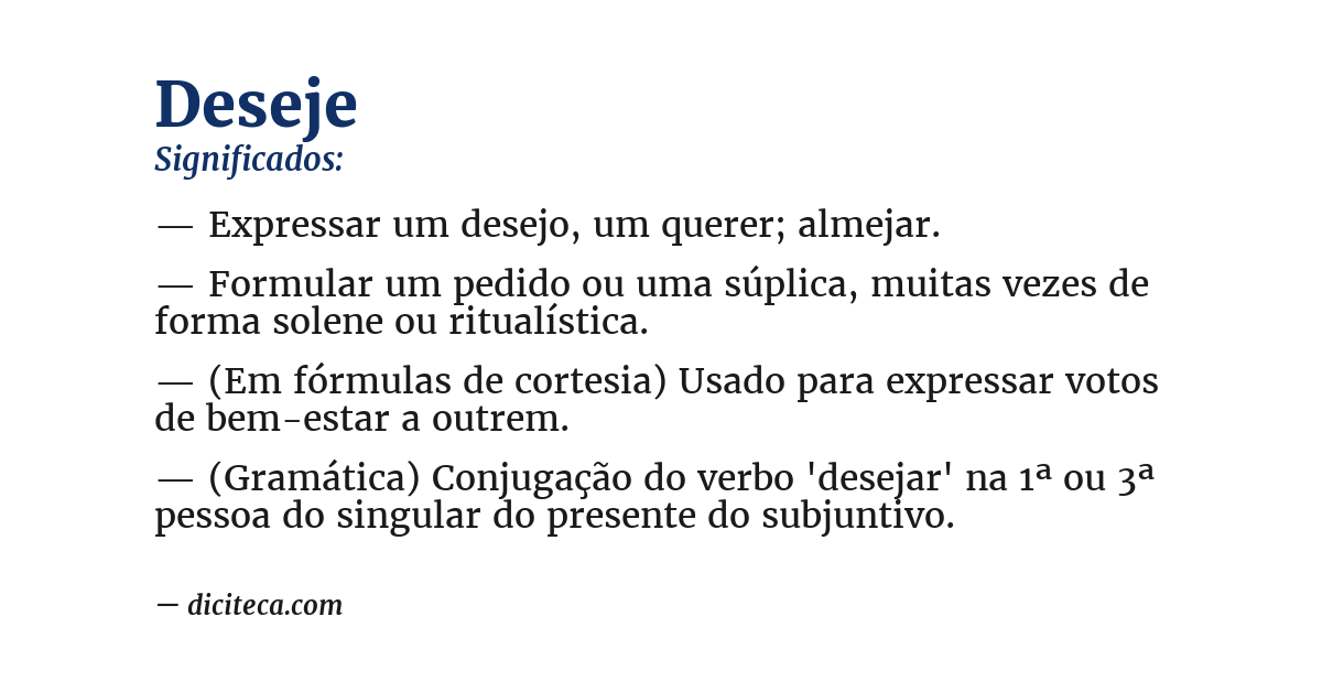 Significado de deseje