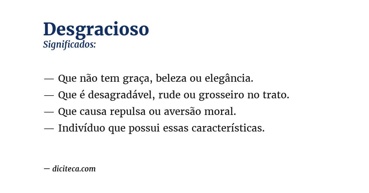 Significado de desgracioso