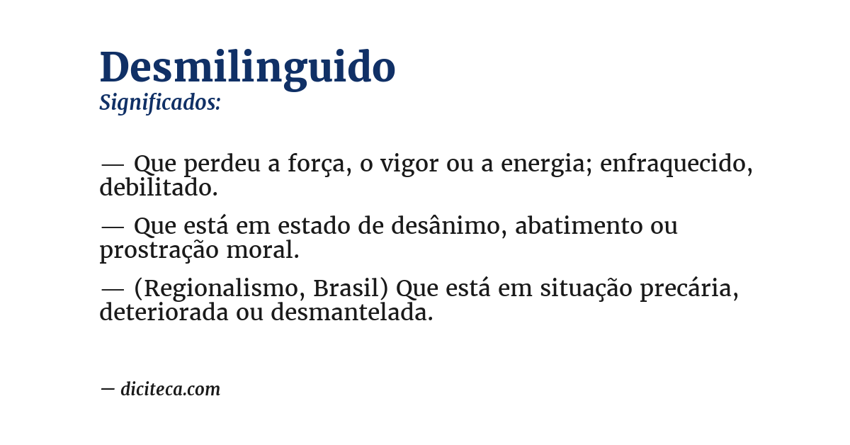 Significado de desmilinguido
