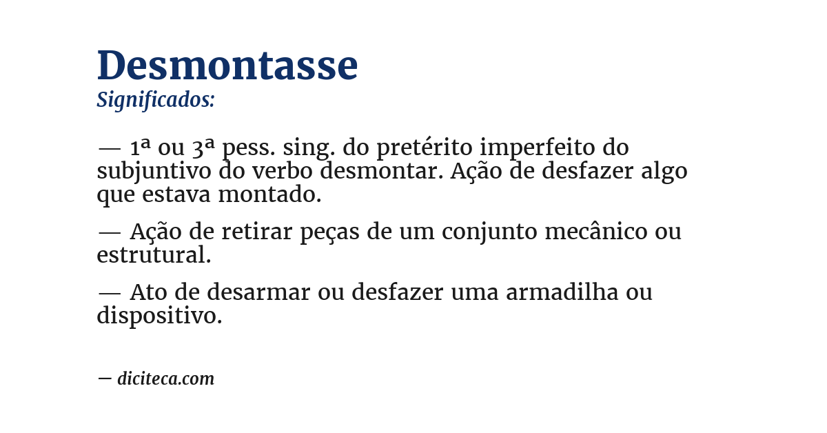 Significado de desmontasse