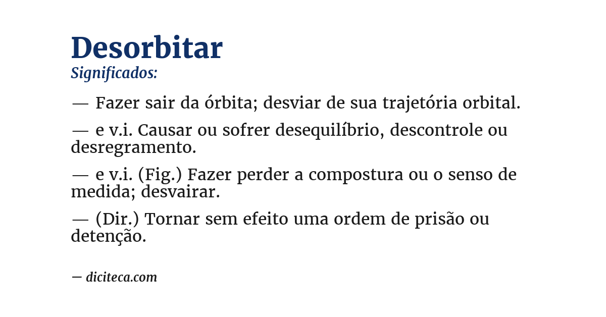 Significado de desorbitar
