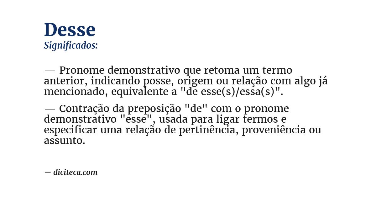 Significado de desse