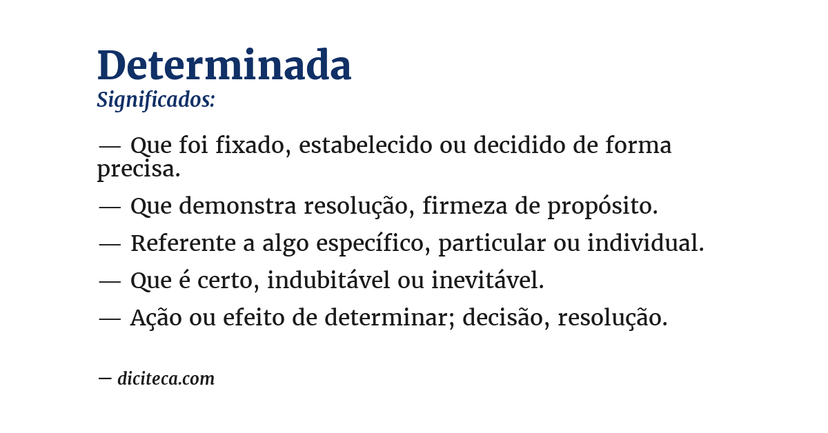 Significado de determinada
