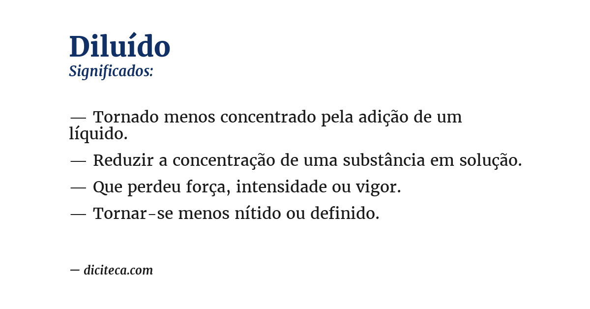 Significado de diluído