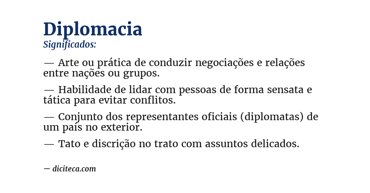 Significado de diplomacia