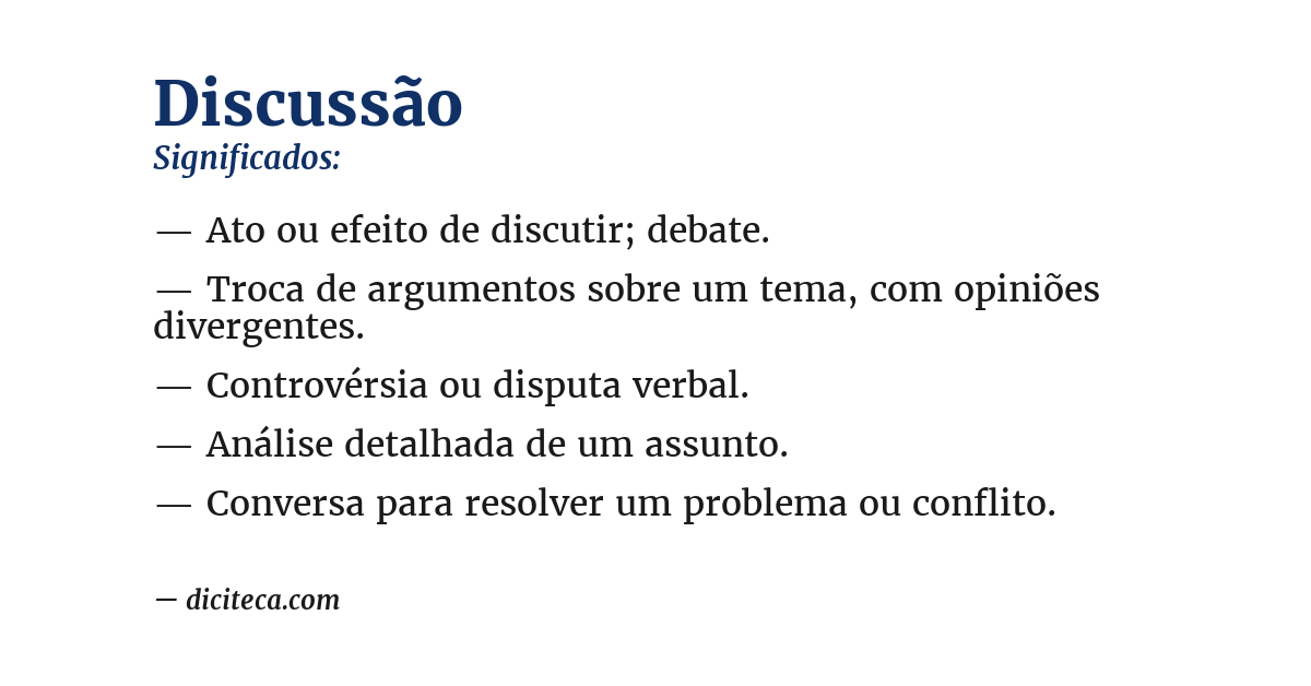 Significado de discussão