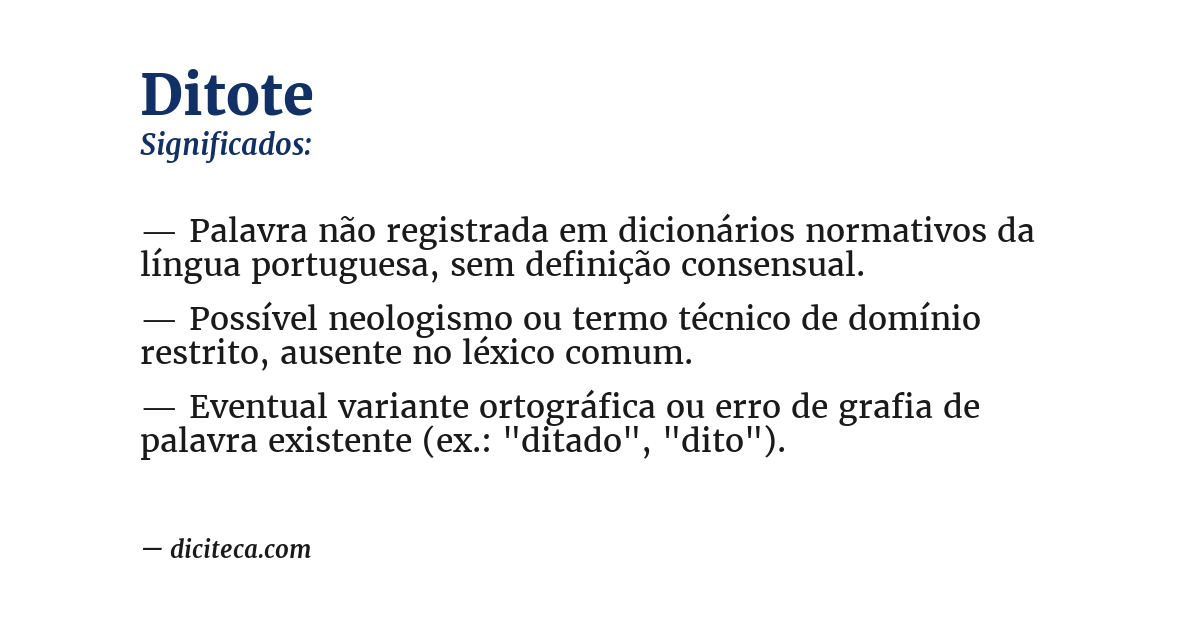 Significado de ditote