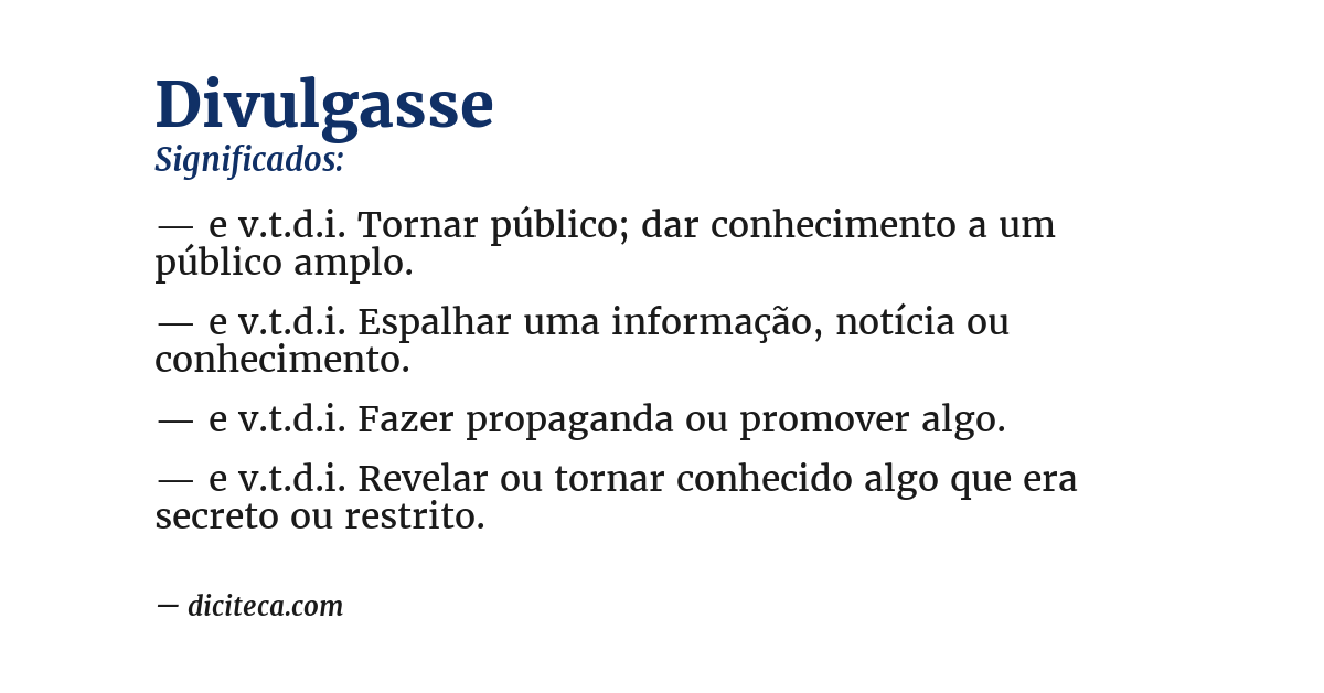 Significado de divulgasse
