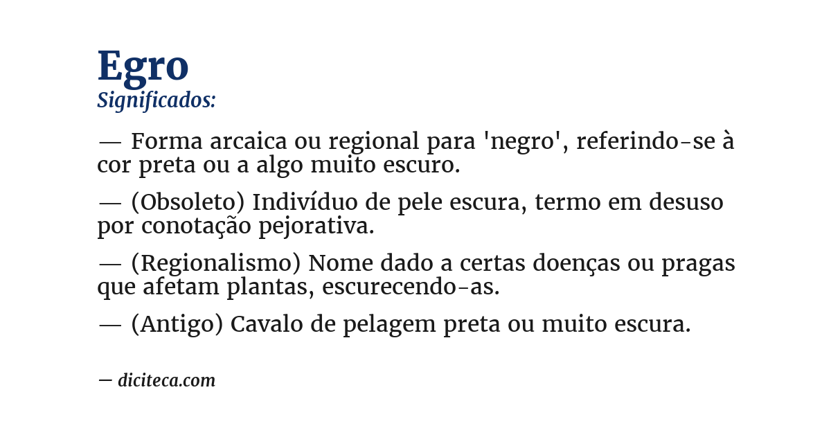 Significado de egro