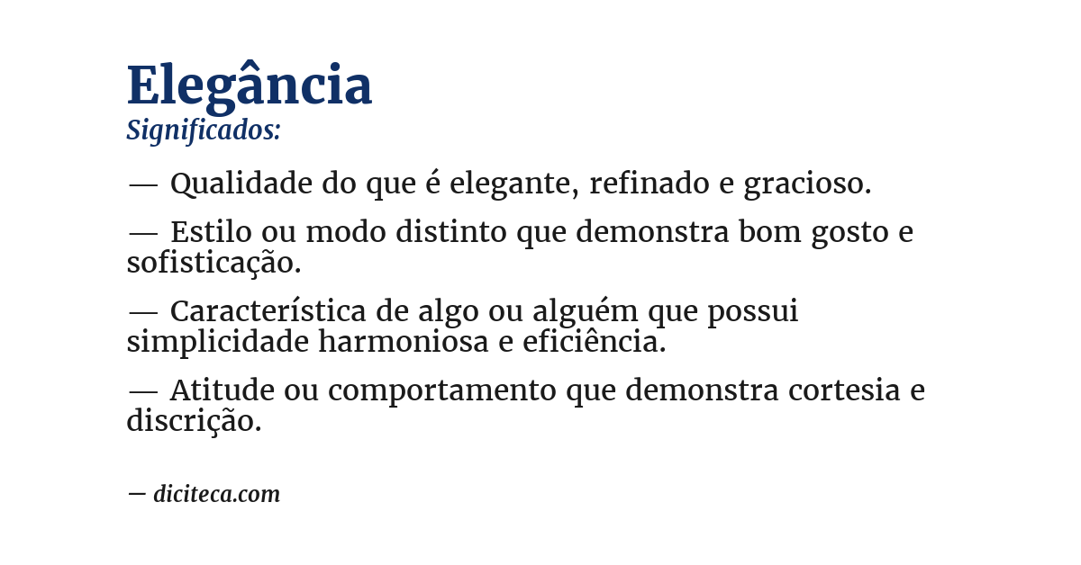 Significado de elegância