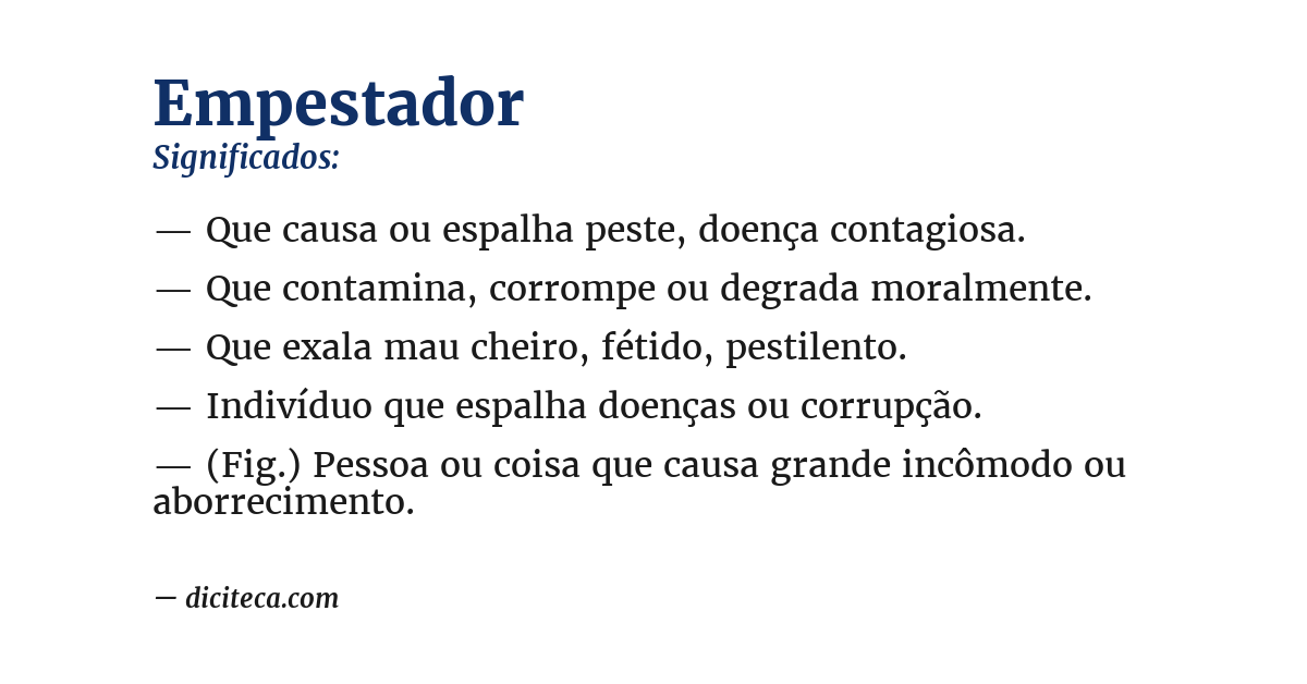 Significado de empestador