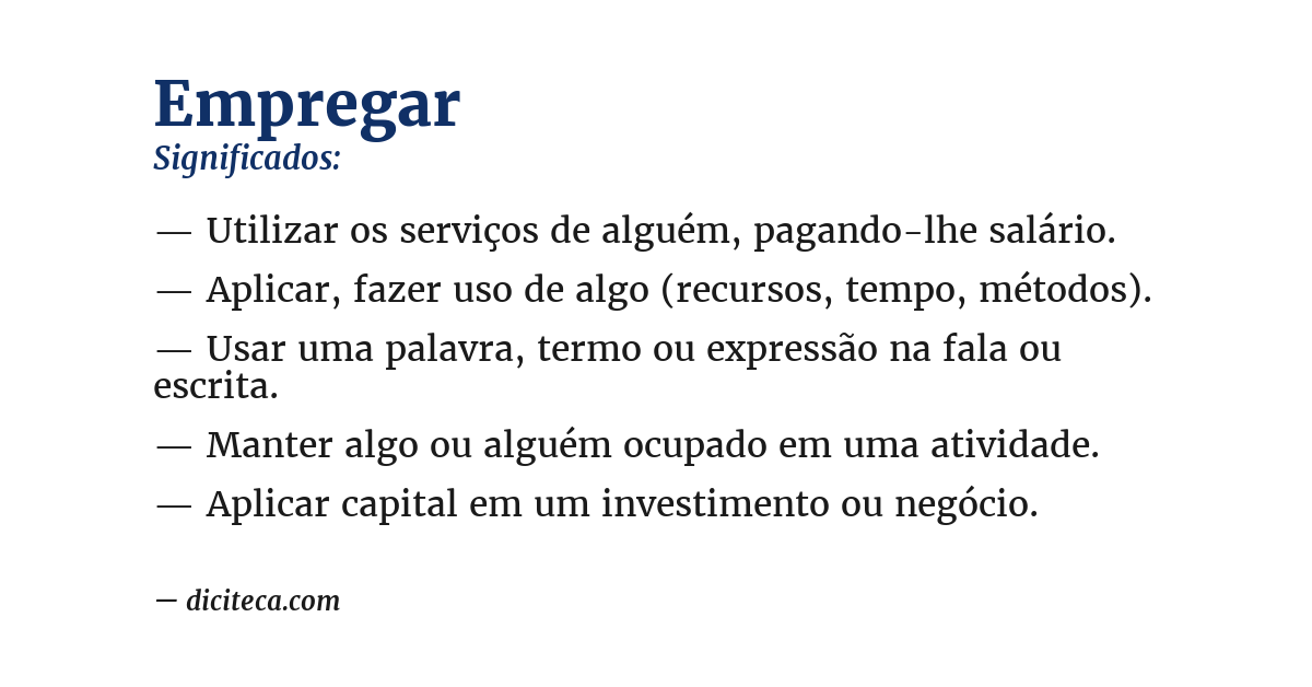 Significado de empregar