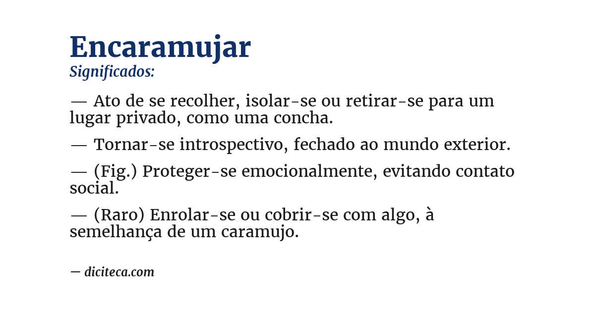 Significado de encaramujar