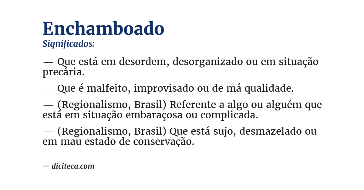 Significado de enchamboado
