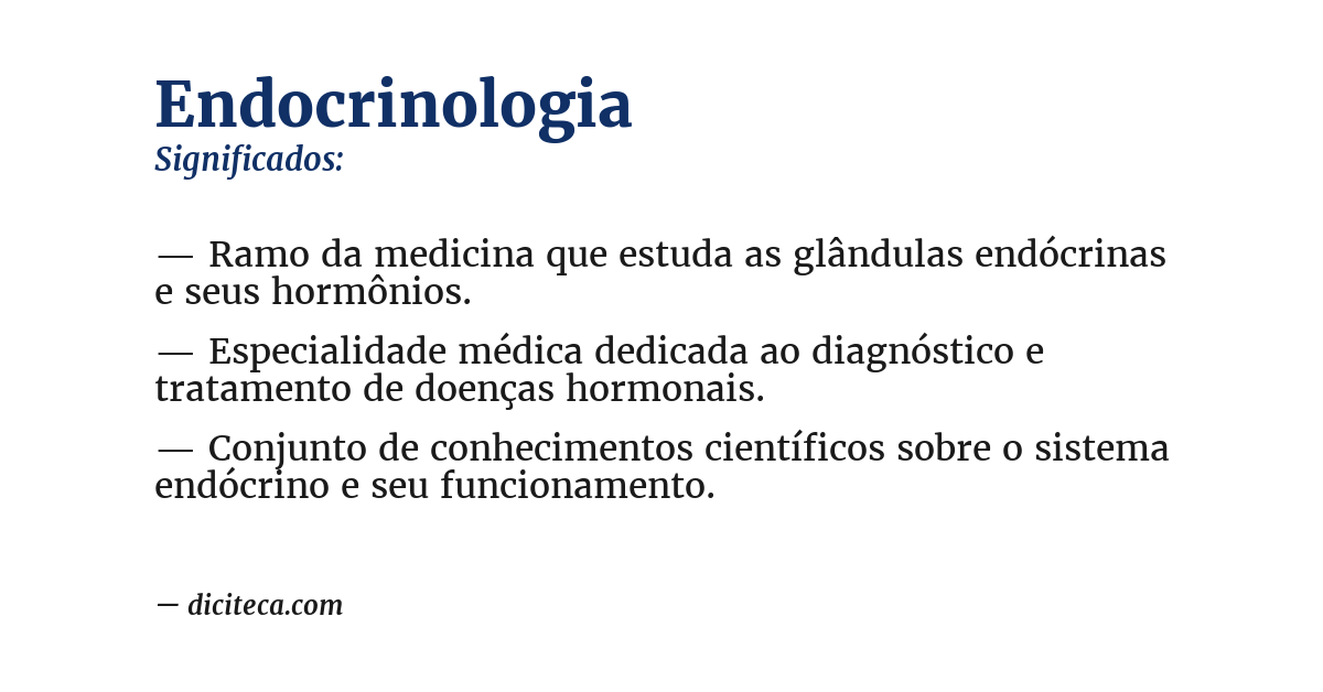 Significado de endocrinologia