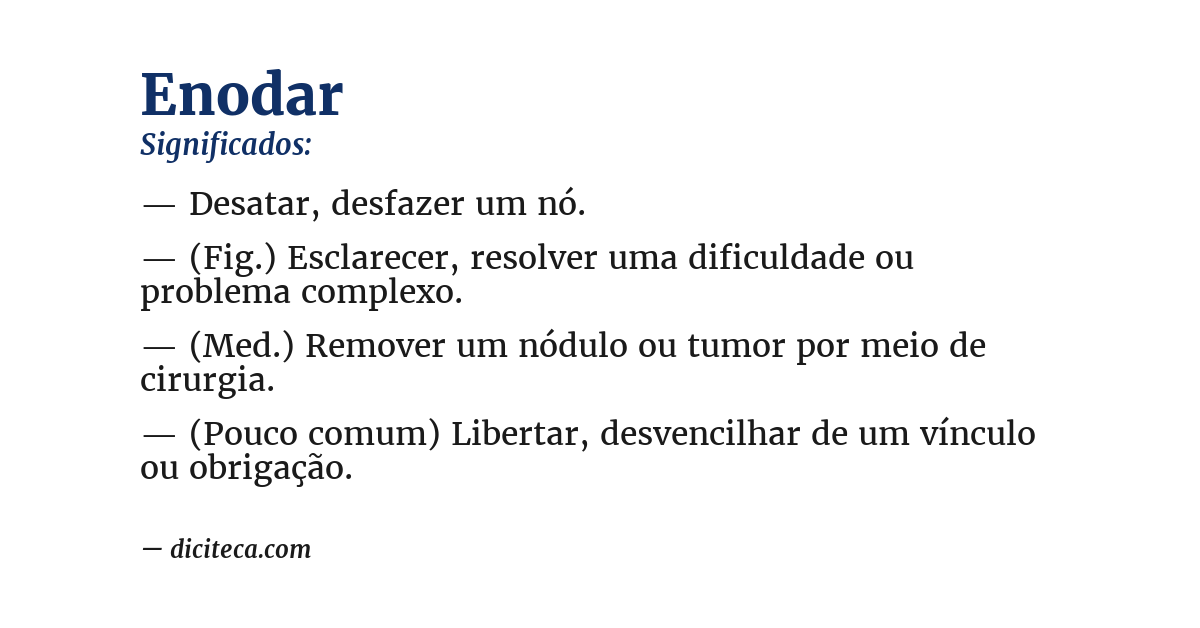 Significado de enodar