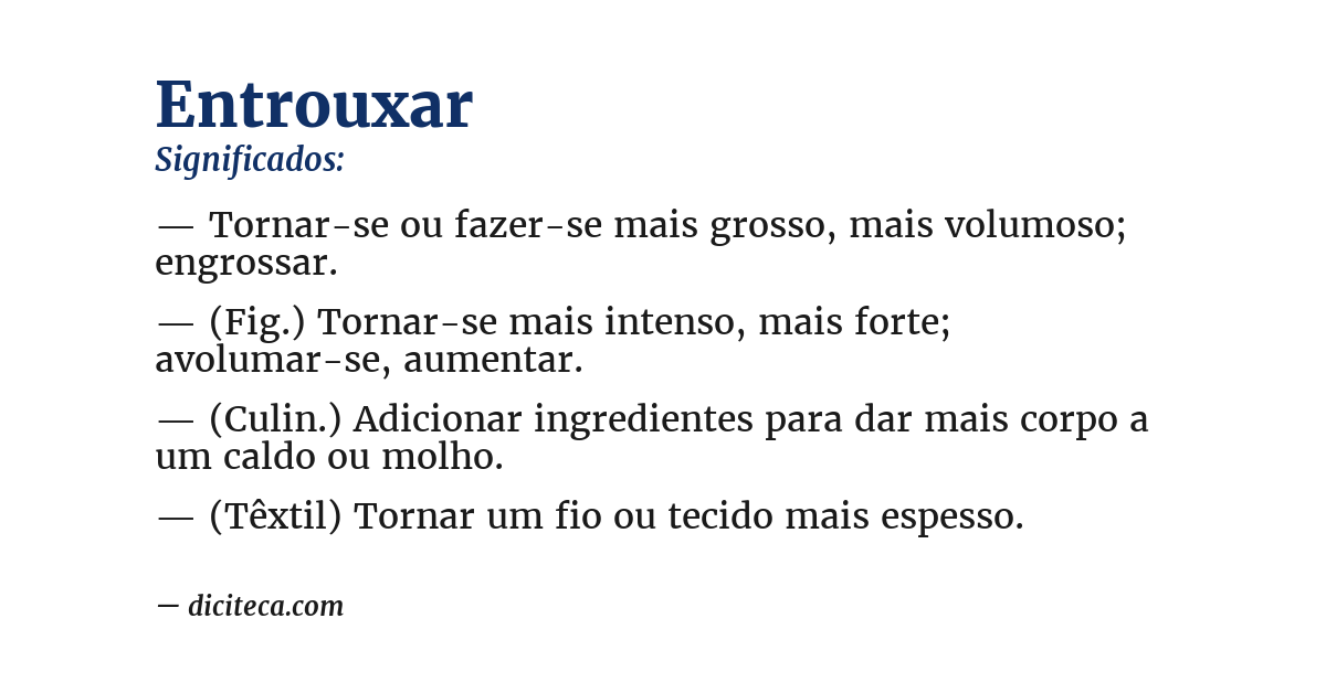 Significado de entrouxar