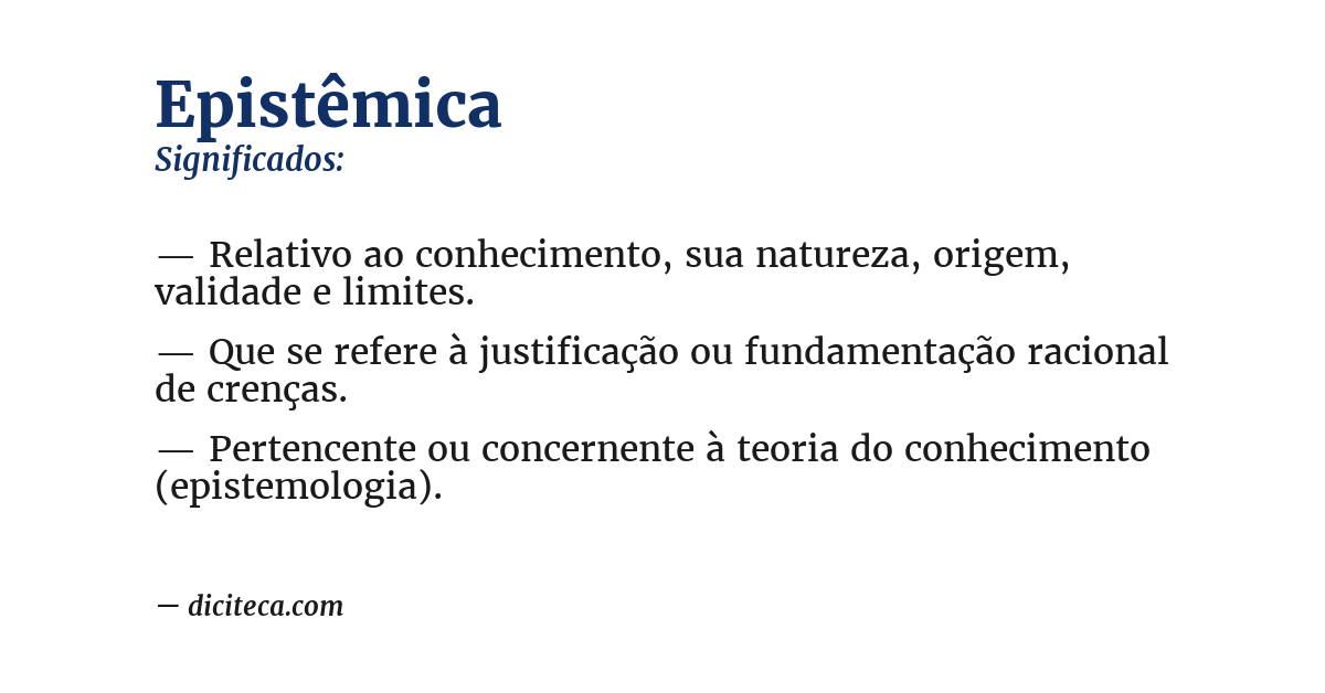Significado de epistêmica