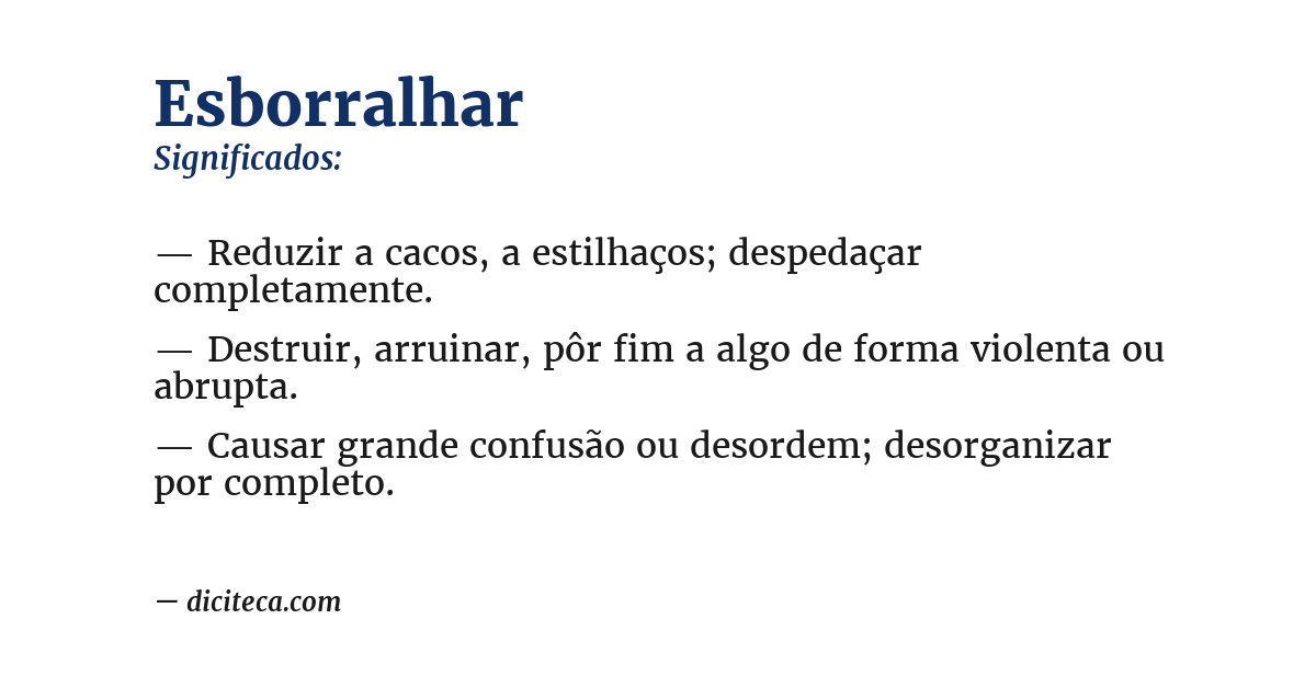 Significado de esborralhar