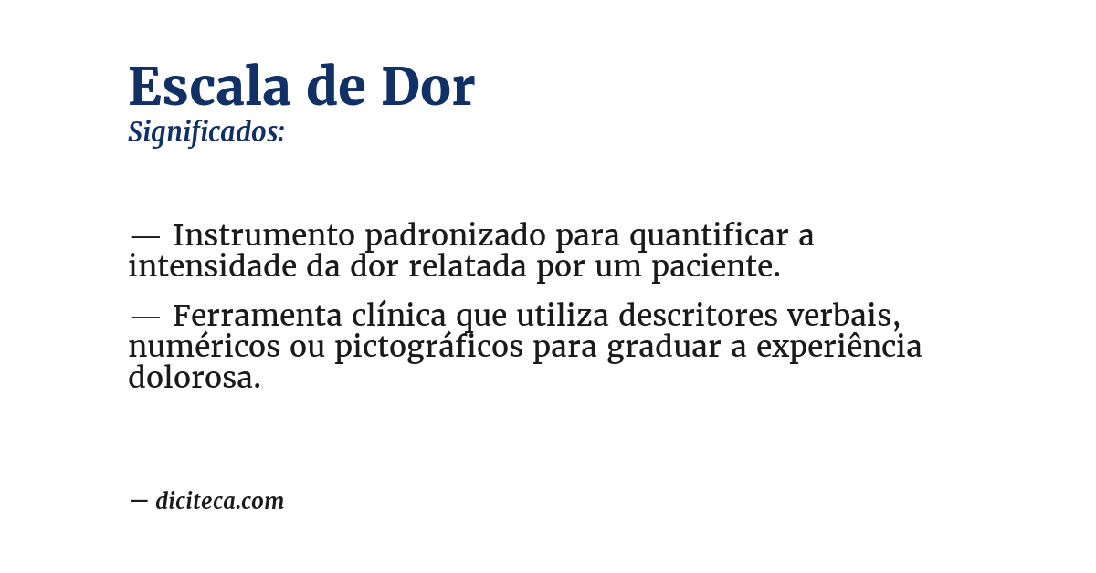 Significado de escala de dor