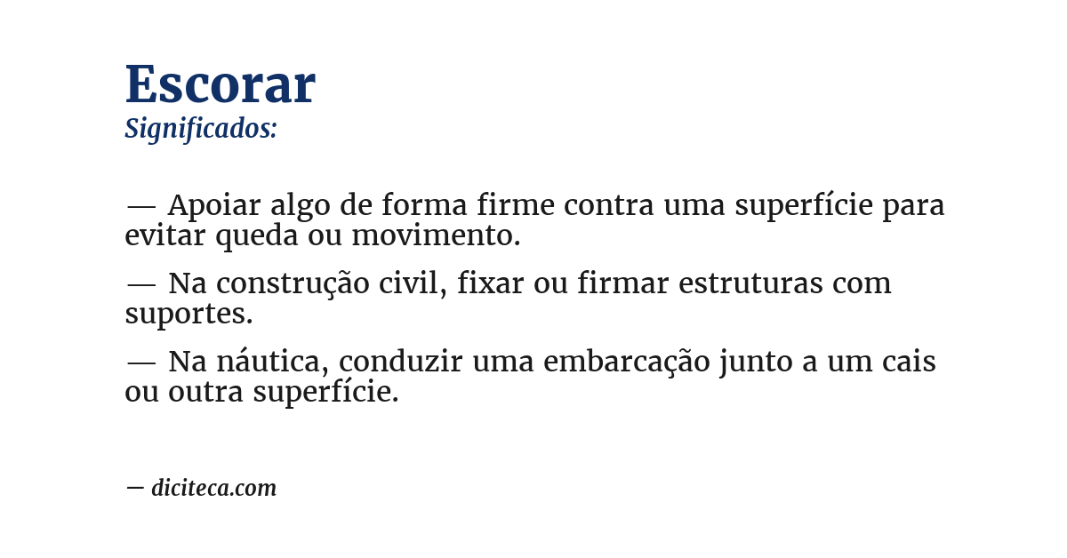 Significado de escorar